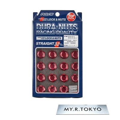 [New] RAYS DURA-NUTS L32 Lock & Lug Nuts Set M12x1.25 Red 20P Duralumin 19HEX