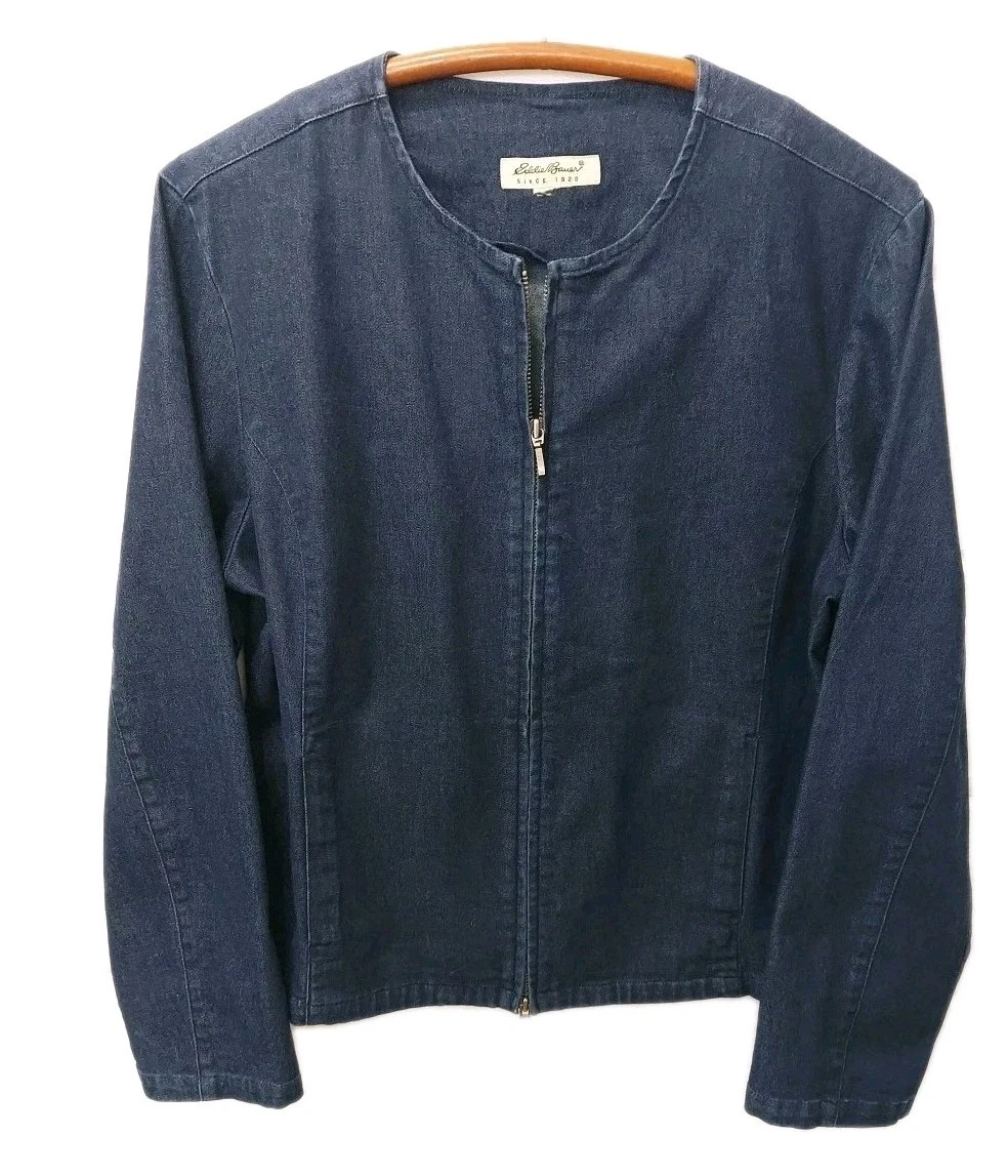 VETEMENTS Giacca denim donna tg. L (Eddie Bauer) full zip blu