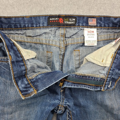 Ariat FR Cat 2 Denim Jeans M5 Slim Straight Tag 34x30 Fit 34x29 Wear Distressed - Bild 13 von 24