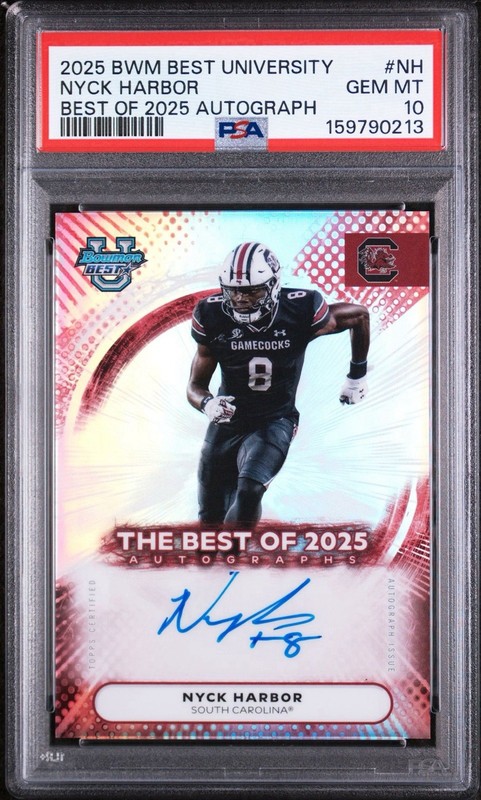 2025 Bowman U Best of 2025 Nyck Harbor II Nyck Harbor #BOA-NH Auto PSA 10 GEM