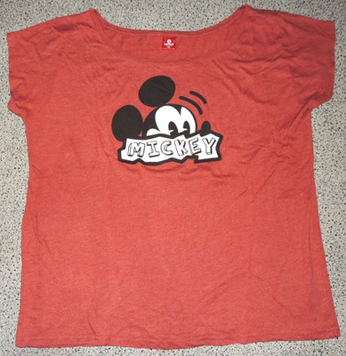 Damen T-Shirt Dunkelrot Print MICKEY MOUSE Gr. 4XL Nastrovje EMP