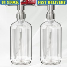 Lead-Free Glass Soap Dispenser Set Thick Pump Bottle Kitchen Bathroom Use
