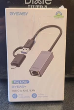 BYEASY Plug and Play USB-C To RJ45/Lan