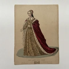 Antique Royalty Engraving Lady Jane Grey, the Nine Days’ Queen of England