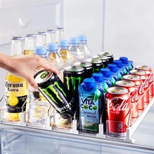 Drink Organizer for Fridge, Soda Can Dispenser for Refrigerator, Automatic Drink