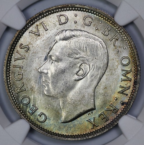 1943 Großbritannien Silber 1/2c Half Crown NGC MS 64 Sea Toning - Bild 2 von 4