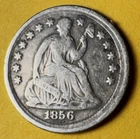 1856 SEATED LIBERTY SILVER HALF DIME ~ FINE CONDITION