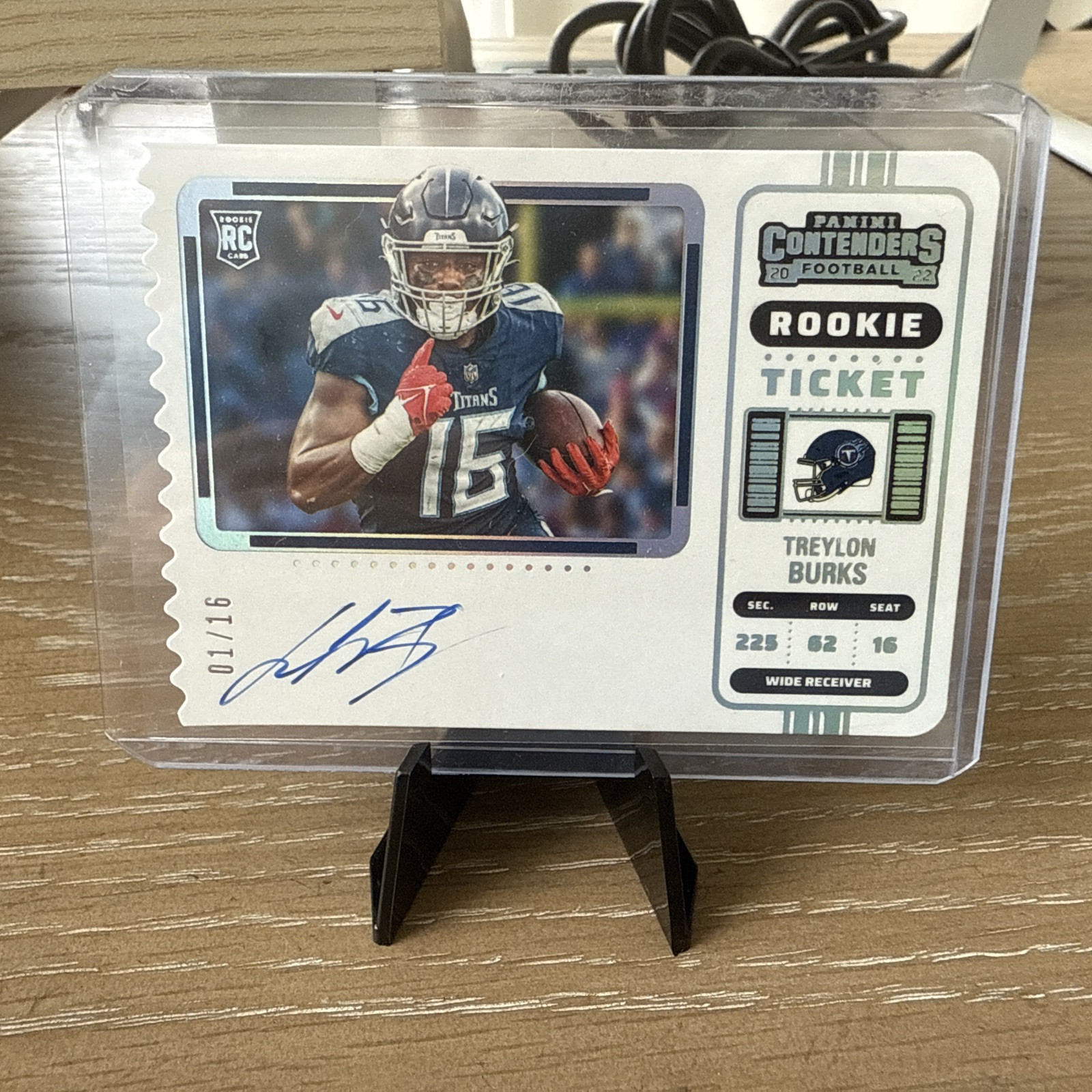 2022 Panini Contenders Treylon Burks Rookie Ticket Stub Auto 01/16 Titans SSP