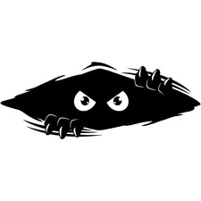 Car Decal - Peeking Monster Bumper Sticker for Cars, Trucks, Golf Shredder