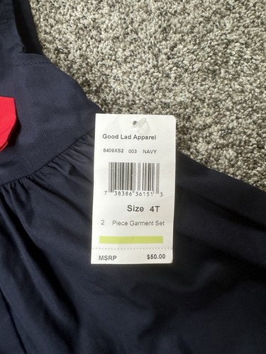 New Good Lad Girl’s Size 4T Dress Navy Nautica Sailor Collar and Red Dress 4T - Picture 4 of 13