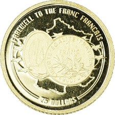 [#1065150] Coin, Liberia, farewell to the franc français, 25 Dollars, 2002, Amer