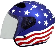Rodia RK5 Flip Shield Scooter Helmet (Star & Stripe )DOT