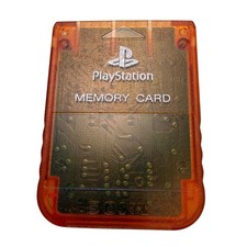 Sony Playstation 1 PS1 Official OEM 15 Block Memory Card SCPH-1020 Orange Clear