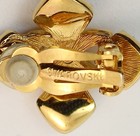 Vintage Small Swarovski Stylized Flower Clip On Earrings — photo 3