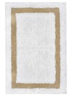 Simply Vera Wang Signature Plush Cotton Bath Rug, White with Beige Border 24x40