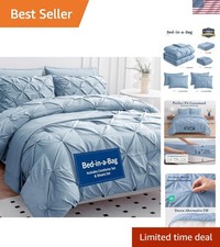 Complete 7-Piece King Size Comforter Set - 100 Microfiber, Machine Washable