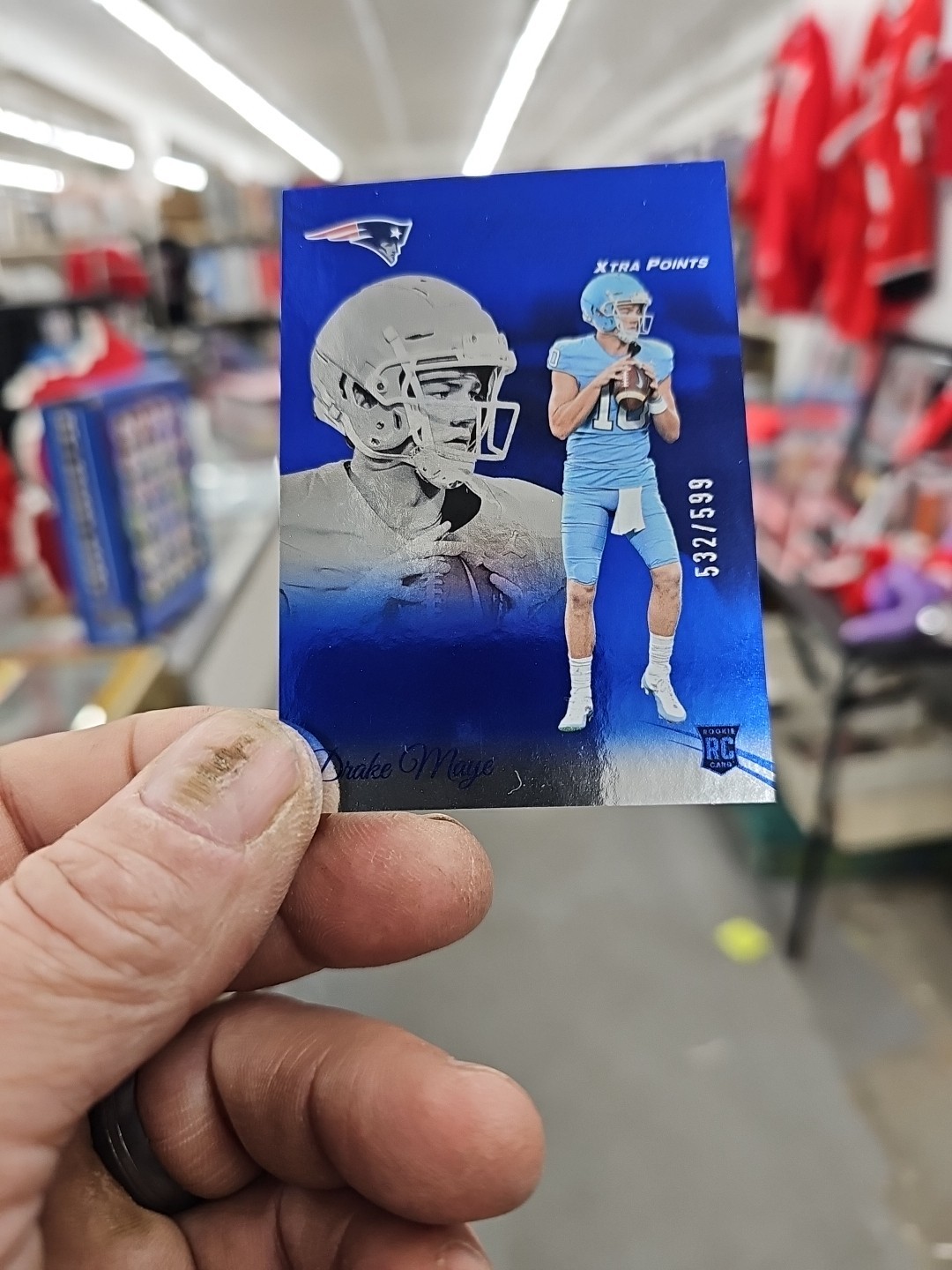 2024 Panini Prestige - Rookies Drake Maye #304 Xtra Points Blue /599 (RC)