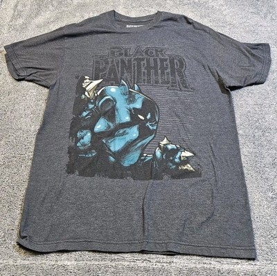 Black Panther Marvel Comics T-shirt Men's Large Gray Short Sleeve Cotton Avenger