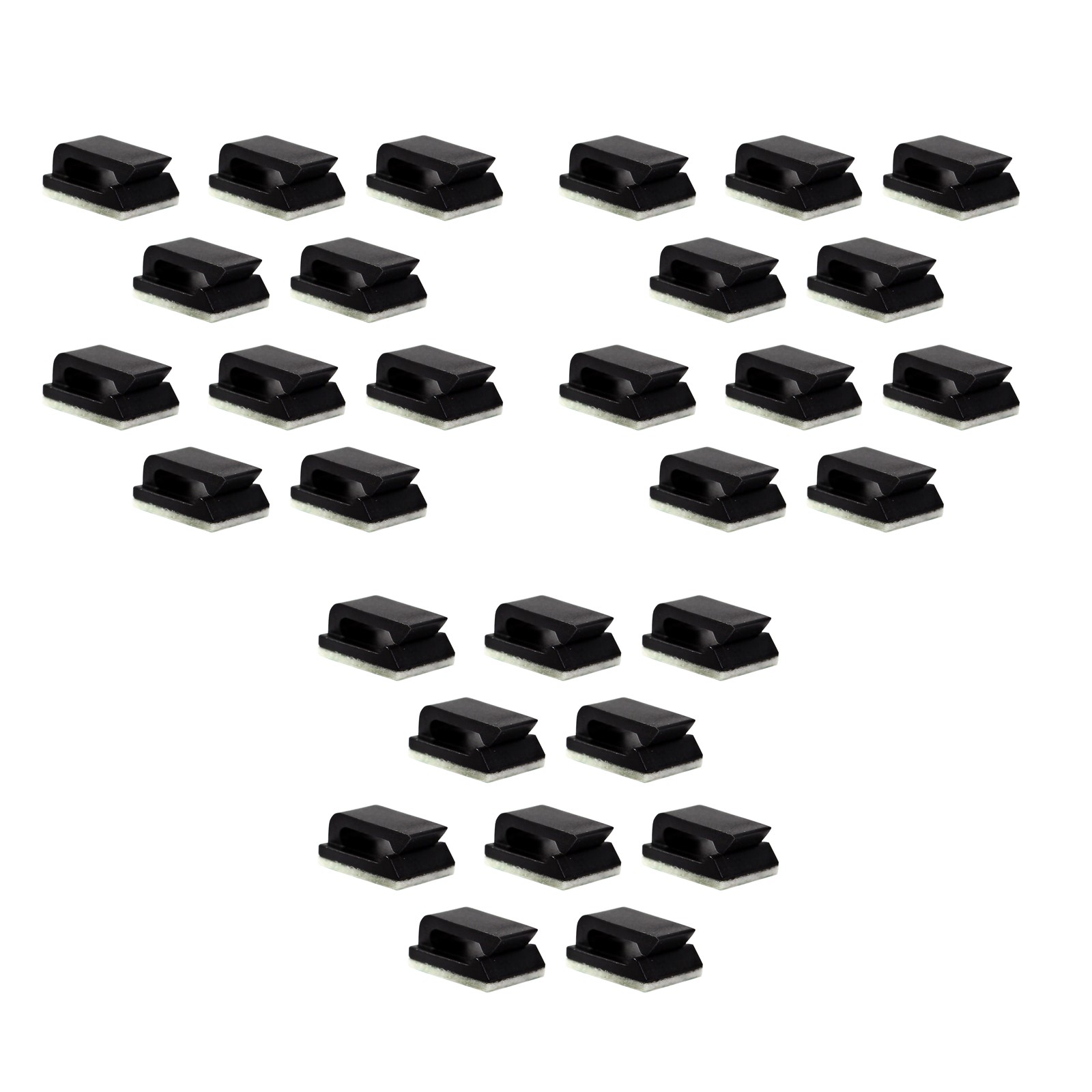 30Pcs Black Self-Adhesive Cable Clips for Car Wire Management