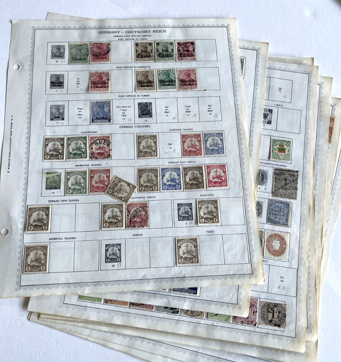 GERMAN OCCUPATION STAMP COLLECTION SHEETS EARLY CHINA