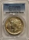 1921 Peace Silver Dollar PCGS AU Details Key Date Peace