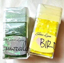 Chunky Yellow & Fine Green Glitter Set Bird Yellow & Emerald Green DIY Craft Art