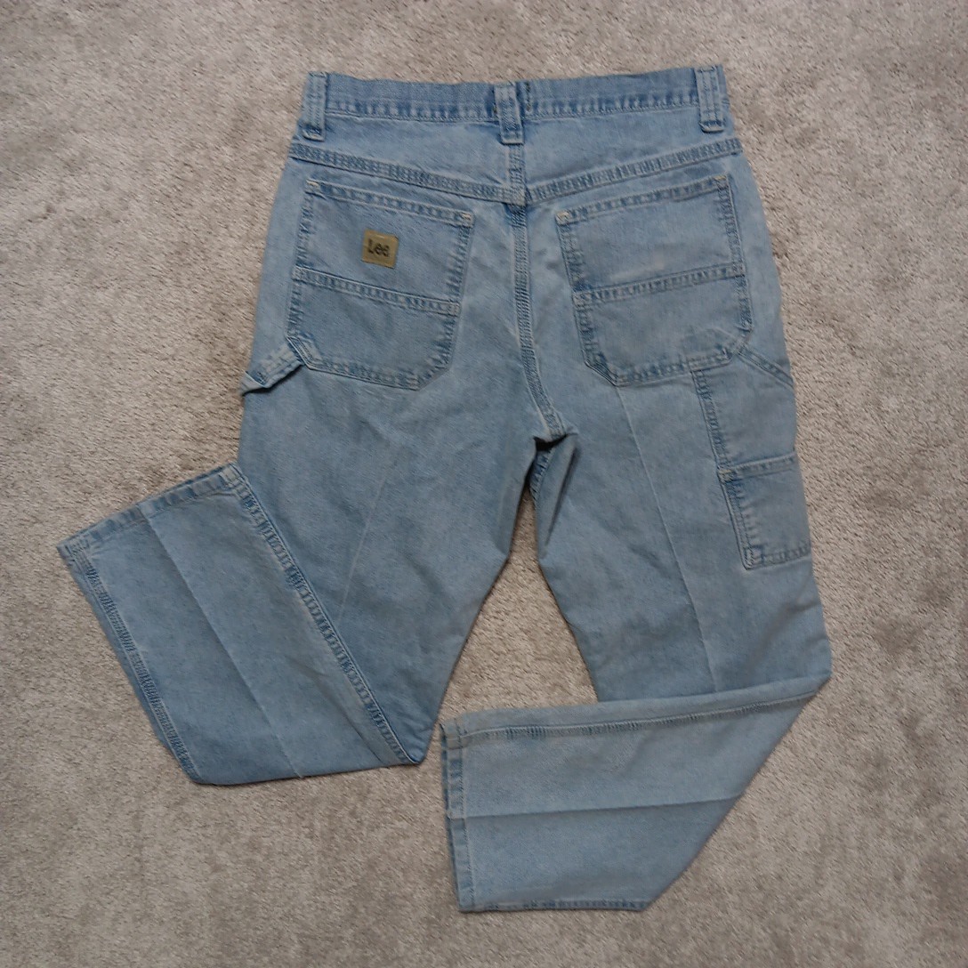 Mens 30x30 Light Blue Denim Carpenter Utility Hammer Loop