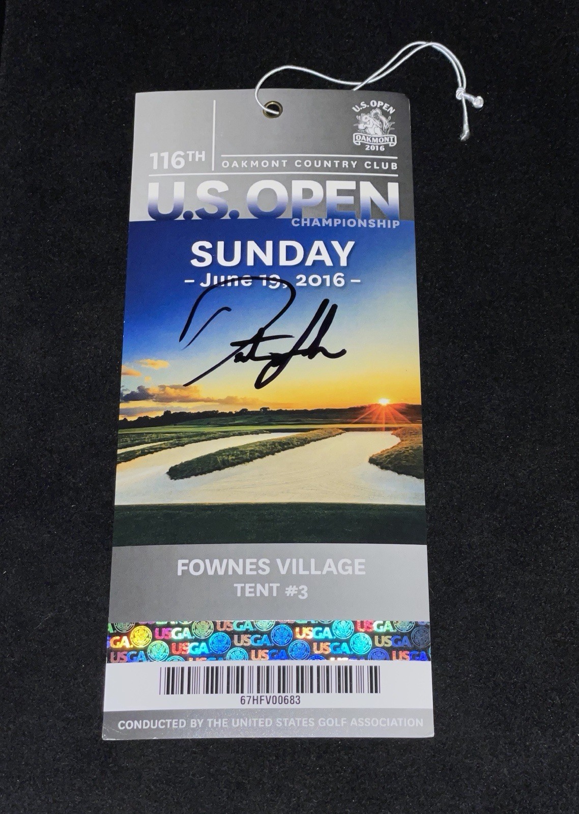 Dustin Johnson Autographed Signed 2016 US Open Sunday Ticket JSA COA Oakmont Golf Champion 