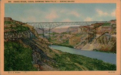 C T Art Colortone Snake River Twin Falls Jerome Bridge Postcard 461 Unposted
