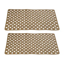 2pcs Nonslip Bathtub Mat 29.5"x17" Shower Mats with Suction Cups, Khaki