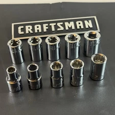 Craftsman 10 PC 1/2" Drive SAE and Metric 12 PT Sockets