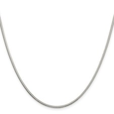 Sterling Silver 2mm Diamond-cut Snake Chain Necklace 18" 5.21gm