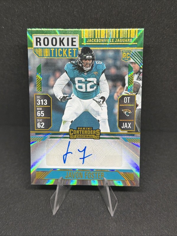 2024 Panini Contenders Javon Foster Rookie Ticket Auto Autograph Green Laser