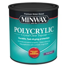 Minwax 63333 Clear Polycrylic Water-Based Protective Finish Quart,