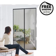 Magnetic Screen Door Mesh Curtain Durable Heavy Duty Mosquito Net Bug Hands Free