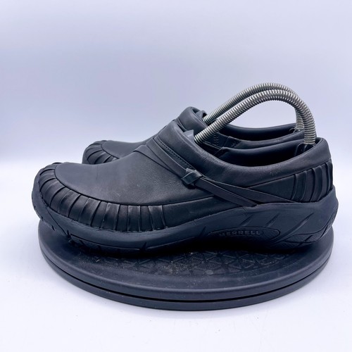 Merrell Encore Pleat Loafers Clogs Shoes Womens Size 9.5 Black Leather Slip On - Picture 2 of 9