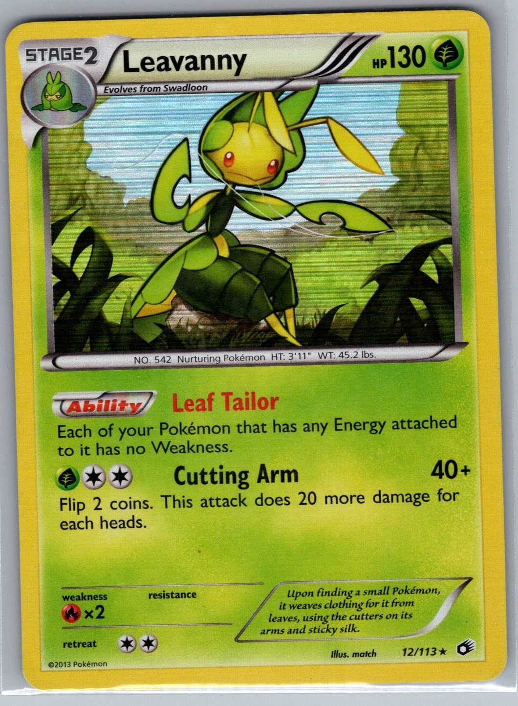 Leavanny 12/113 Holo Legendary Treasures - Pokemon Card - LP