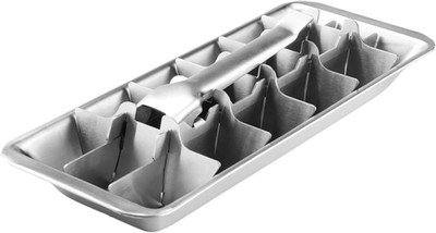 Stainless Steel Ice Cube Trays for Freezer - 18-Slot Metal Ice Trays with Easy R