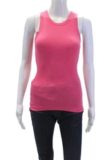 Crown Jewel Womens Cotton Sleeveless Scoop Neck Tank Top Pink Size XS