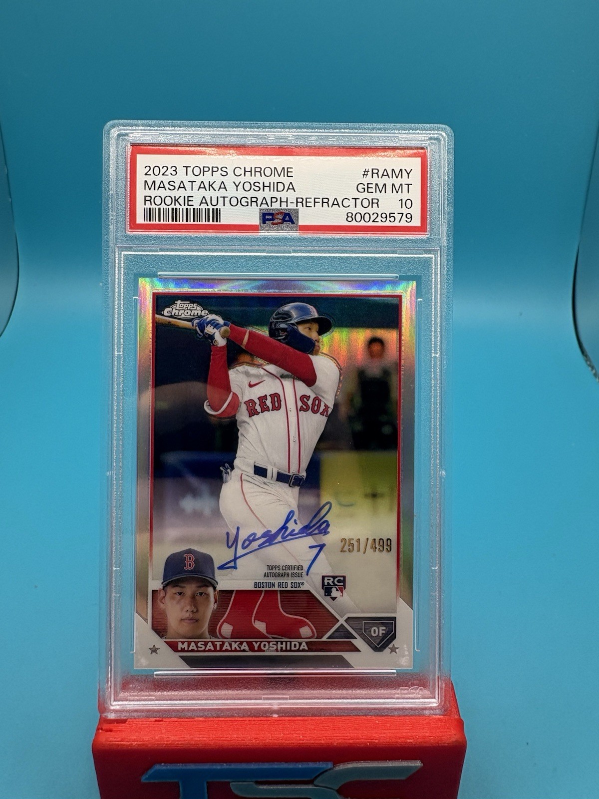 2023 Topps Chrome Masataka Yoshida Rookie Refractor Auto /499 PSA 10