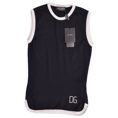 Dolce & Gabbana Knit Sweater Sleeveless Faux Pearl Top Womens 40 Used MOLO-0