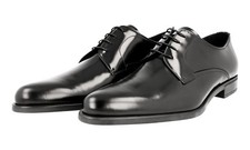 PRADA Leather Pointy Derby Dress Shoes - 2EE146 - Black - NEW