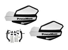 Powermadd Star Series Hand Guards Black White Mount Kit Honda TRX 700XX TRX700XX
