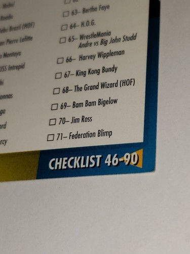 Tarjeta coleccionable de lucha libre lista de verificación #90 inserto de revista WWE/WWF 1995 dañada leer - Imagen 4 de 12