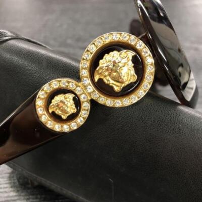 Gianni Versace vintage double Medusa rhinestone sunglasses