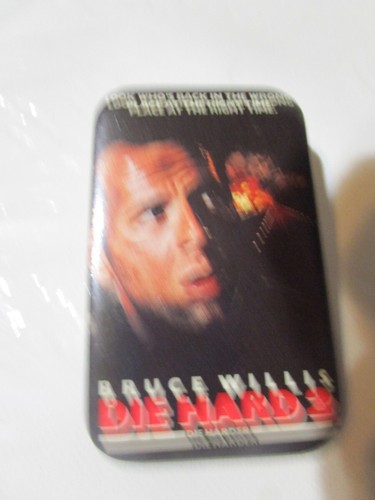 Vintage Bruce Willis Die Hard 2 Die Harder Pin Pinback 2.75" Movie Promo