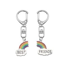 BFF Keychains Best Friends Gifts for Women Friendship Keychain for 2 Matching