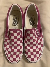 Vans Classic 6 Women 4.5 Men Fuchsia Checkered Shoes Slip-on