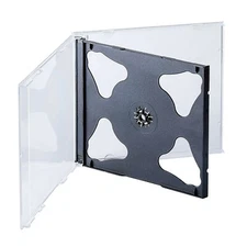 50 Pack Maxtek 10.4 mm Standard Double 2 Discs Capacity CD Jewel Case Black Tray