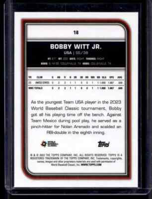 2023 Topps Bobby Witt Jr. World Baseball Classic Team USA